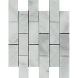 2 x 4 Bianco Venatino (Bianco Mare) Marble Honed Brick Mosaic Tile