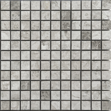 1 X 1 Tundra Gray (Atlantic Gray) Marble Honed Mosaic Tile