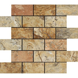 2 X 4 Scabos Travertine Polished Brick Mosaic Tile-Travertine Mosaic-American Tile Depot