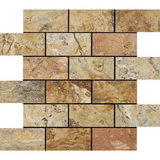 2 X 4 Scabos Travertine Polished Brick Mosaic Tile