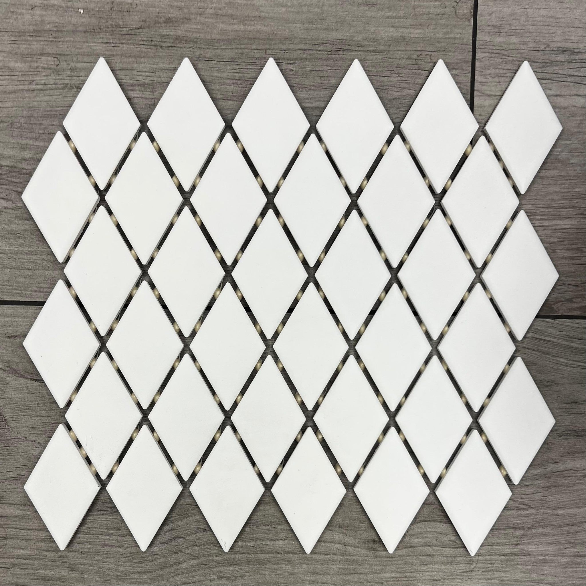 Color Story Designer White 2x3 Harlequin Matte Ceramic Mosaic Tile-American Tile Depot