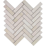 Crema Marfil Marble Polished 1 x 4 Herringbone Mosaic Tile