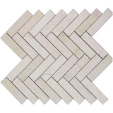 Crema Marfil Marble Polished 1 x 4 Herringbone Mosaic Tile