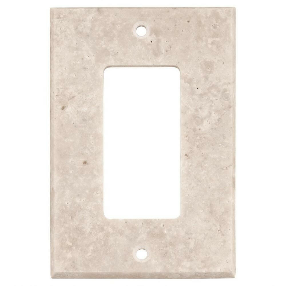 Crema Marfil Marble Single Rocker Switch Wall Plate / Switch Plate / Cover-American Tile Depot