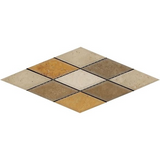 3 X 6 Mixed Travertine Diamond / Rhomboid Honed & Beveled Mosaic Tile