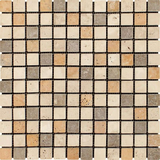 1 X 1 Mixed Travertine Tumbled Mosaic Tile