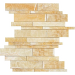 Honey Onyx Polished Random Strip Mosaic Tile-Onyx Mosaic-American Tile Depot