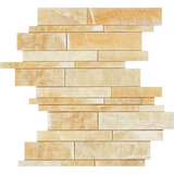 Honey Onyx Polished Random Strip Mosaic Tile