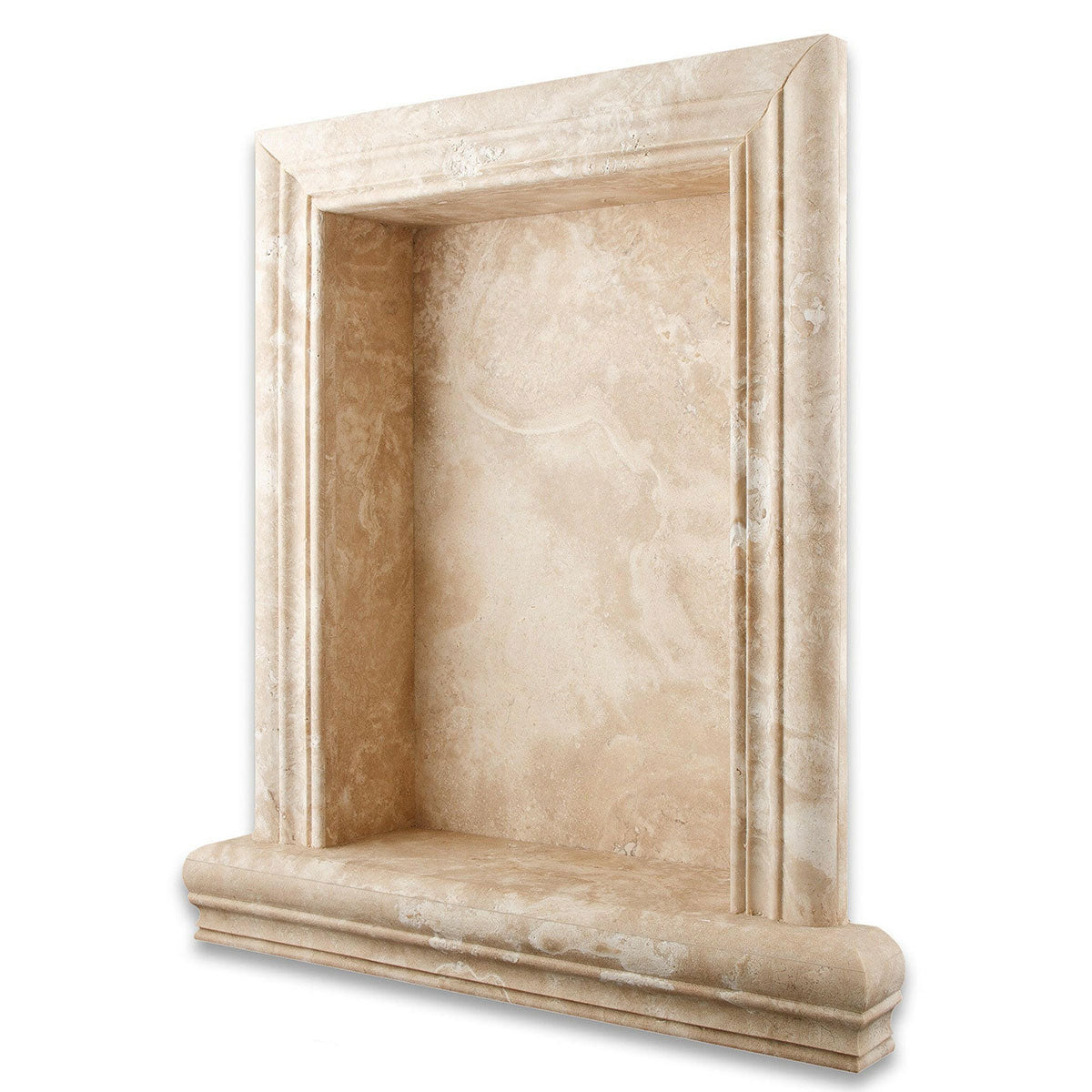 Durango Cream Travertine Hand-Made Custom Shampoo Niche / Shelf - LARGE - Honed-American Tile Depot