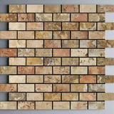 1 X 2 Scabos Travertine Polished Brick Mosaic Tile