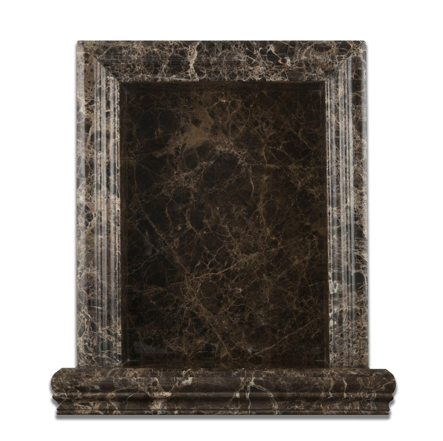 Emperador Dark Marble Hand-Made Custom Shampoo Niche / Shelf - LARGE - Polished-American Tile Depot