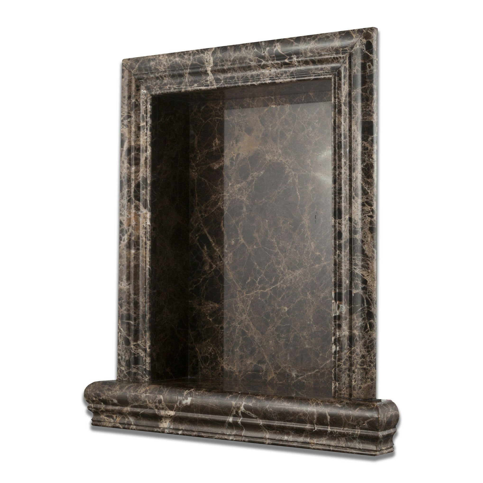 Emperador Dark Marble Hand-Made Custom Shampoo Niche / Shelf - LARGE - Polished-American Tile Depot