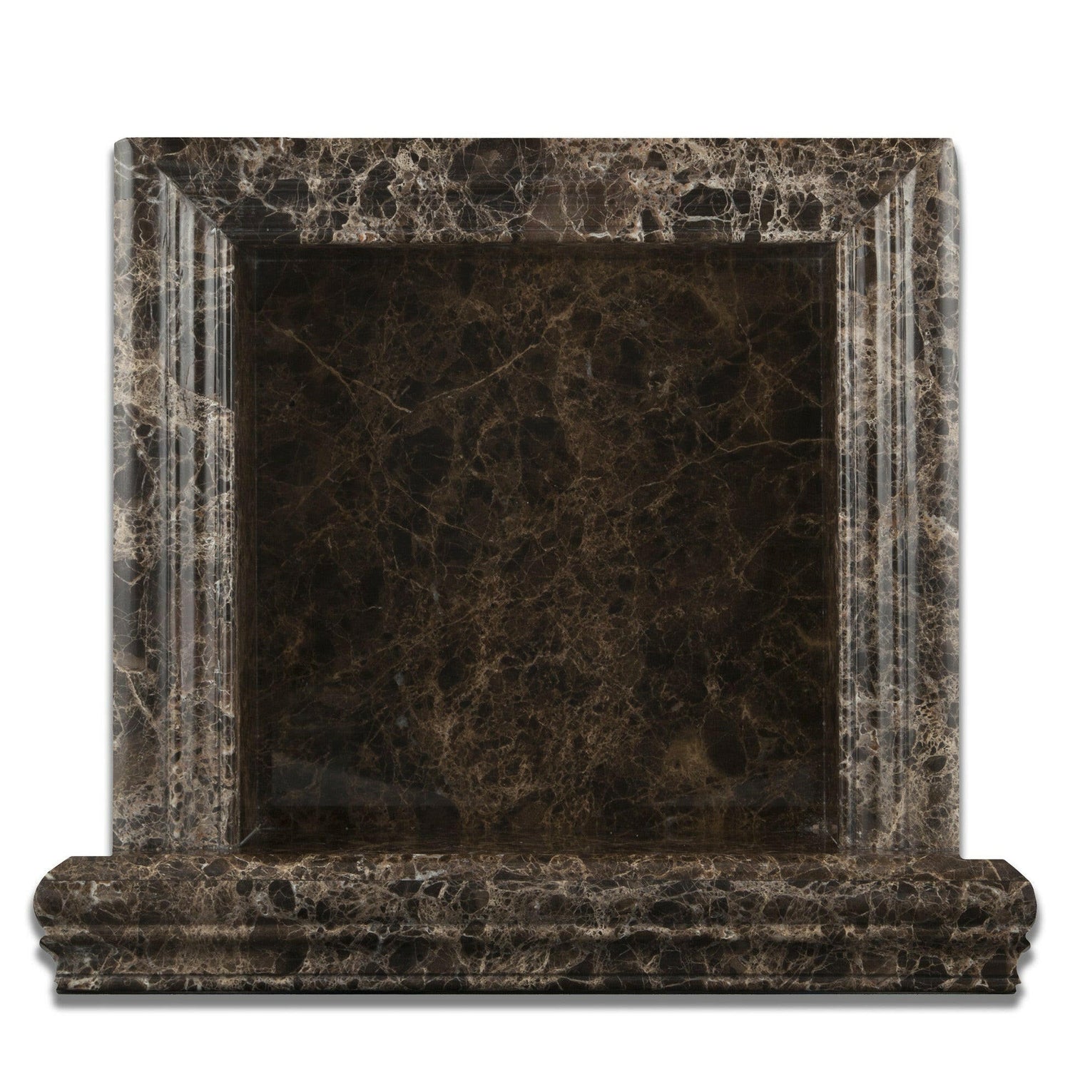 Emperador Dark Marble Hand-Made Custom Shampoo Niche / Shelf - SMALL - Polished-American Tile Depot