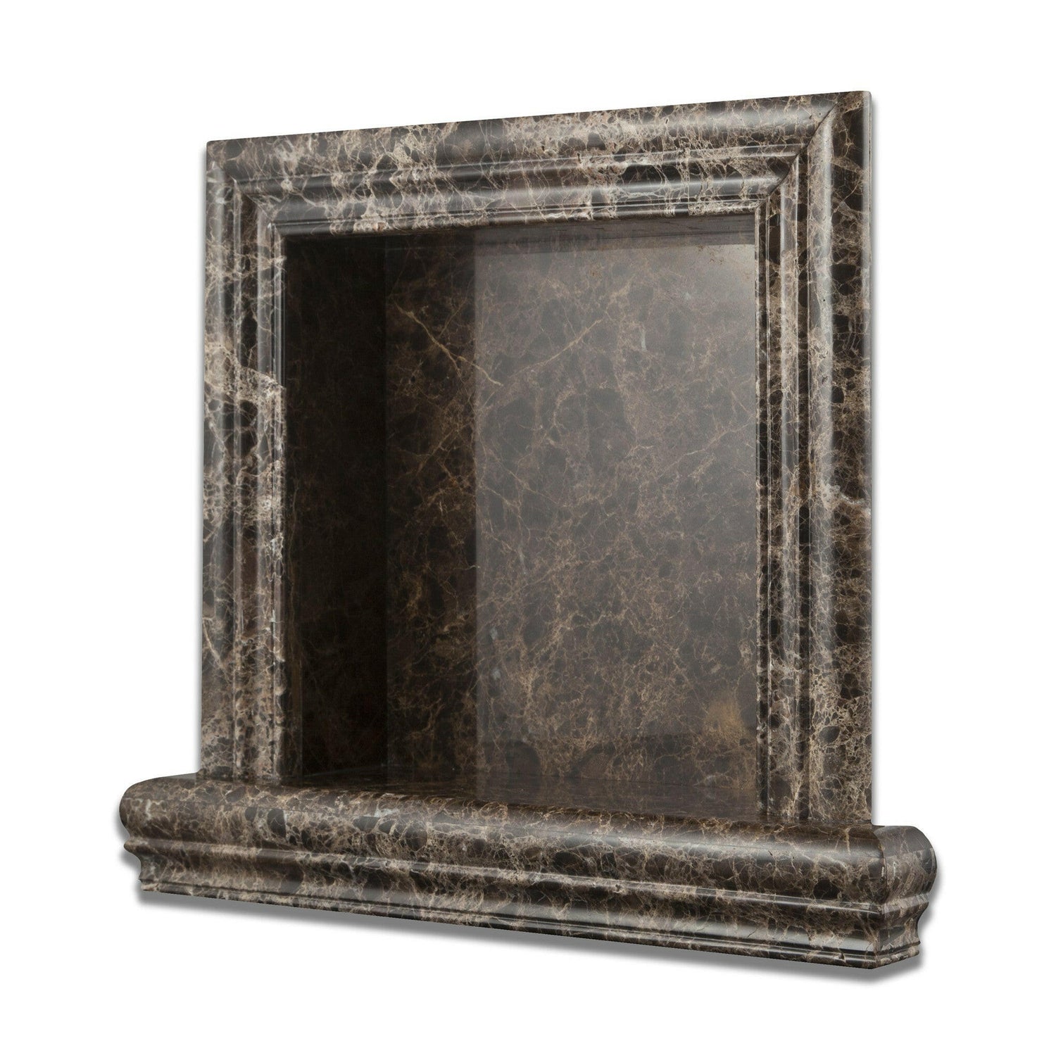 Emperador Dark Marble Hand-Made Custom Shampoo Niche / Shelf - SMALL - Polished-American Tile Depot