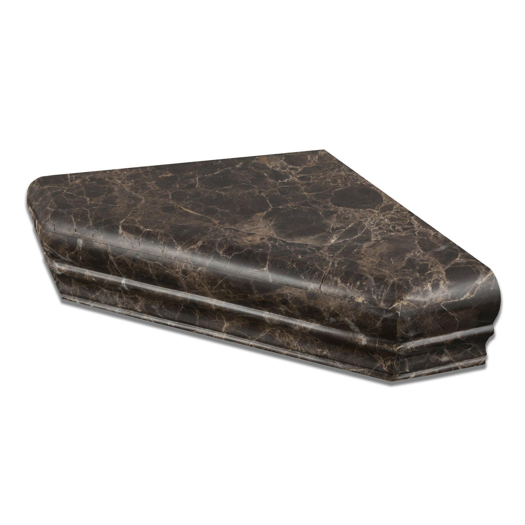 Emperador Dark Marble Hand-Made Custom Shower Corner Shelf - Polished-Accessories-American Tile Depot