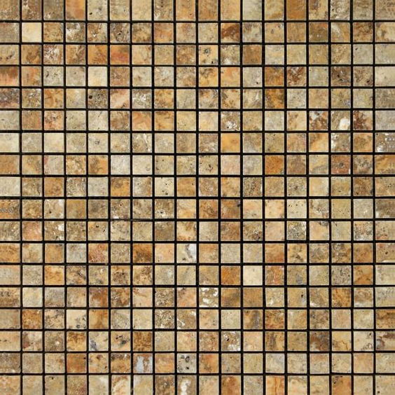 5/8 X 5/8 Scabos Travertine Polished Mosaic Tile-Travertine Mosaic-American Tile Depot