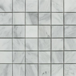 2 X 2 Bianco Venatino (Bianco Mare) Marble Honed Mosaic Tile-Marble Mosaic-American Tile Depot