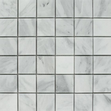 2 X 2 Bianco Venatino (Bianco Mare) Marble Polished Mosaic Tile