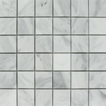 2 X 2 Bianco Venatino (Bianco Mare) Marble Honed Mosaic Tile-Marble Mosaic-American Tile Depot