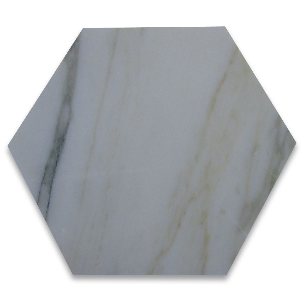 Calacatta Gold Marble Honed 6" Hexagon Tile