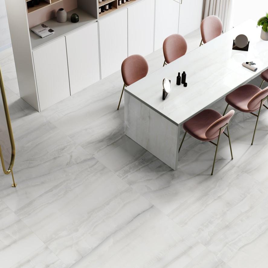 12 X 24 Akoya Silver Matte Onyx Look Porcelain Tile