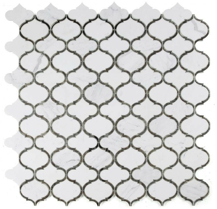 Grace Precious Mirror Arabesque Waterjet Mosaic Wall Tile-American Tile Depot