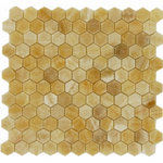 Honey Onyx Polished 1'' Hexagon Mosaic Tile-Onyx Mosaic-American Tile Depot