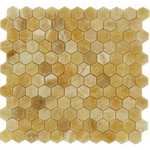 Honey Onyx Polished 1'' Hexagon Mosaic Tile-Onyx Mosaic-American Tile Depot