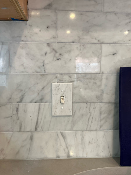 Italian Carrara White Marble Single Toggle Switch Wall Plate / Switch ...