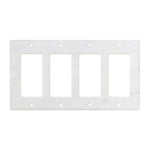 Italian Carrara White Marble Quadruple Rocker Switch Wall Plate / Switch Plate / Cover - Polished-American Tile Depot