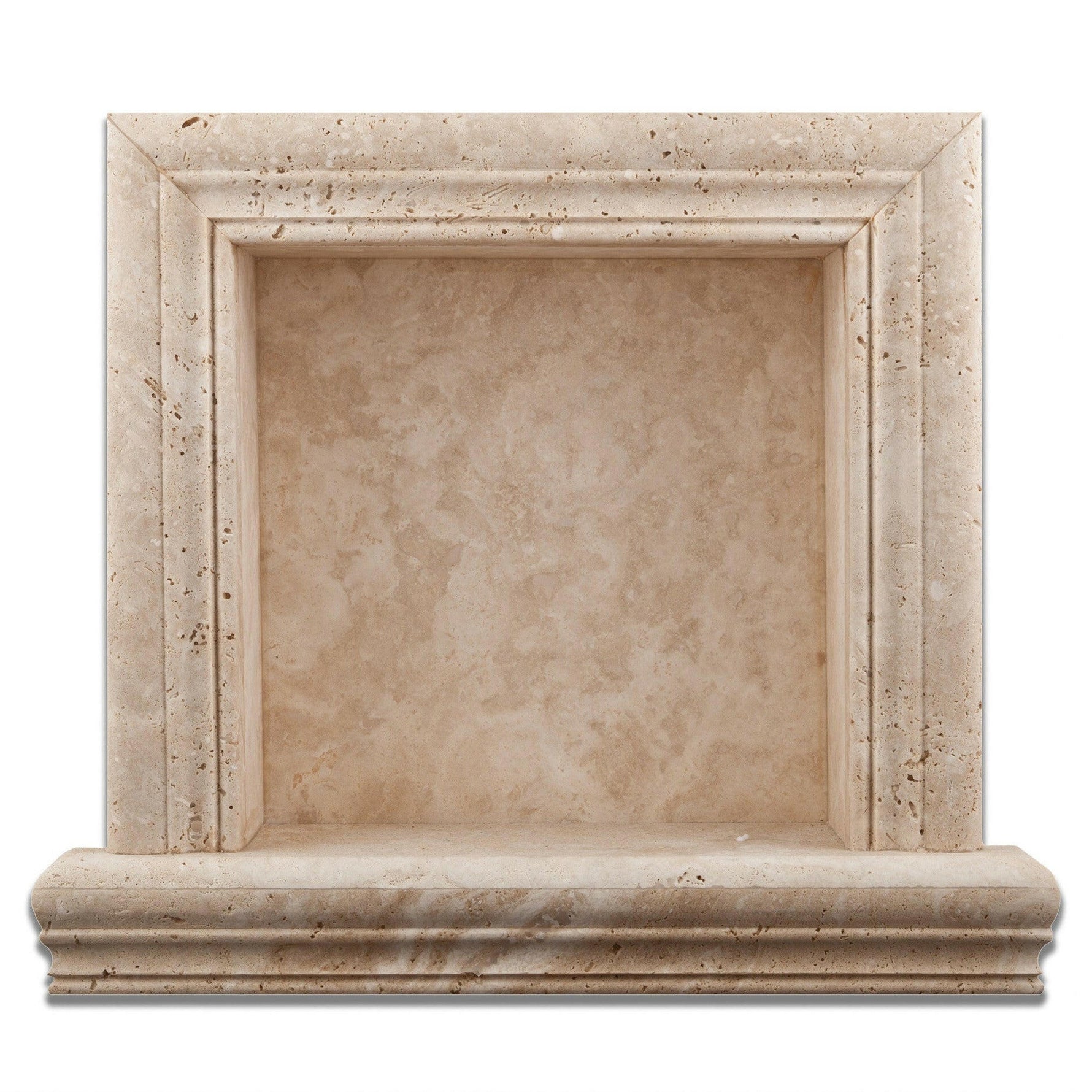 Ivory Travertine Hand-Made Custom Shampoo Niche / Shelf - SMALL - Honed-American Tile Depot