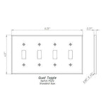 Ivory Travertine Quadruple Toggle Switch Wall Plate / Switch Plate / Cover - Honed-American Tile Depot