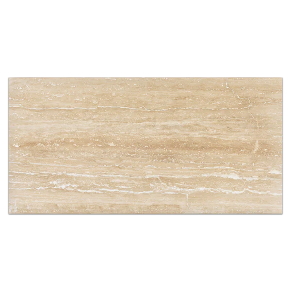 Sample of 12 X 24 Ivory Travertine Vein Cut Filled & Polished Tile-Sample-American Tile Depot