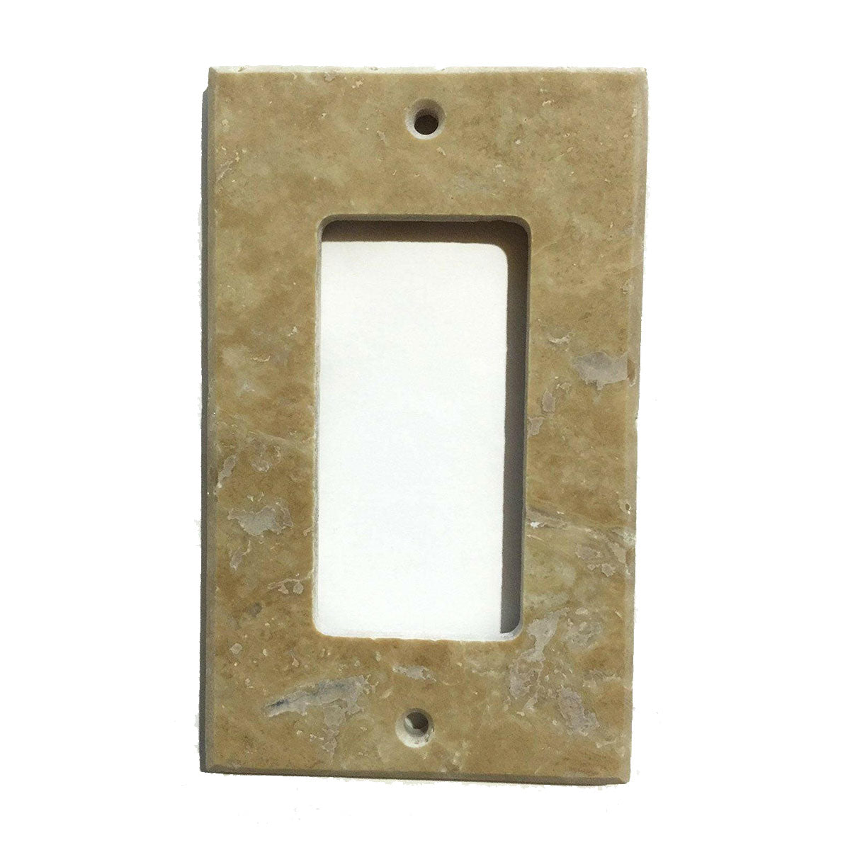 Light Walnut Travertine Single Rocker Switch Wall Plate / Switch Plate / Cover - Honed-American Tile Depot