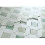 Luna Ming Green Polished Octagon Marble Mosaic Tile-American Tile Depot