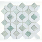 Luna Ming Green Polished Octagon Marble Mosaic Tile-American Tile Depot