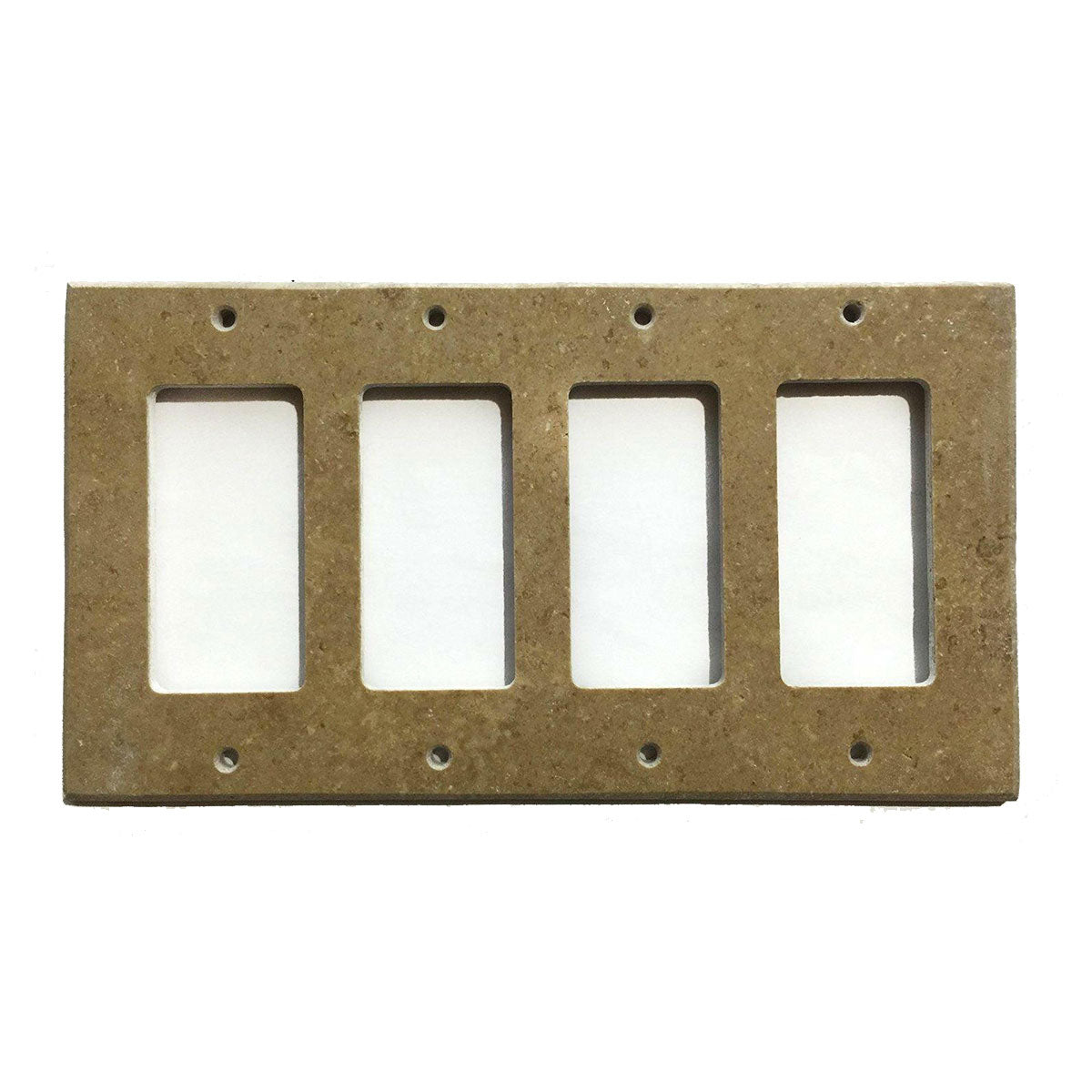 Noce Travertine Quadruple Rocker Switch Wall Plate / Switch Plate / Cover - Honed-American Tile Depot