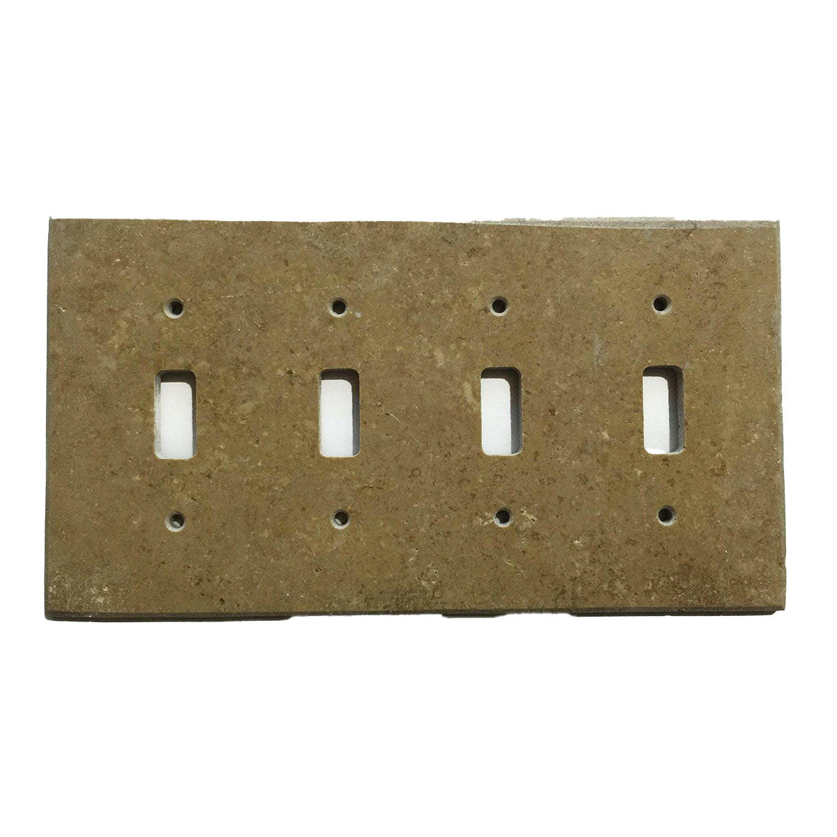 Noce Travertine Quadruple Toggle Switch Wall Plate / Switch Plate / Cover - Honed-American Tile Depot