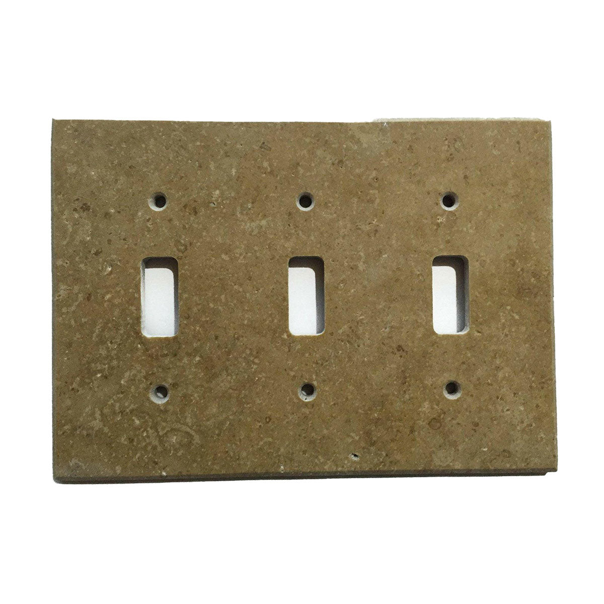 Noce Travertine Triple Toggle Switch Wall Plate / Switch Plate / Cover - Honed-American Tile Depot