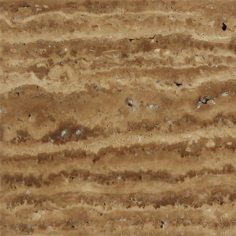 Sample of 18 X 18 Noce Exotic Travertine Vein Cut Unfilled & Brushed Tile-Sample-American Tile Depot