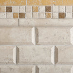 2 X 4 Ivory Travertine Honed & Beveled Brick Mosaic