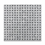 Carrara White Marble Honed Basketweave Mosaic Tile w/ Black Dots