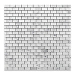 1 X 2 Carrara White Marble Polished Brick Mosaic Tile