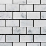 1 X 2 Carrara White Marble Polished Brick Mosaic Tile