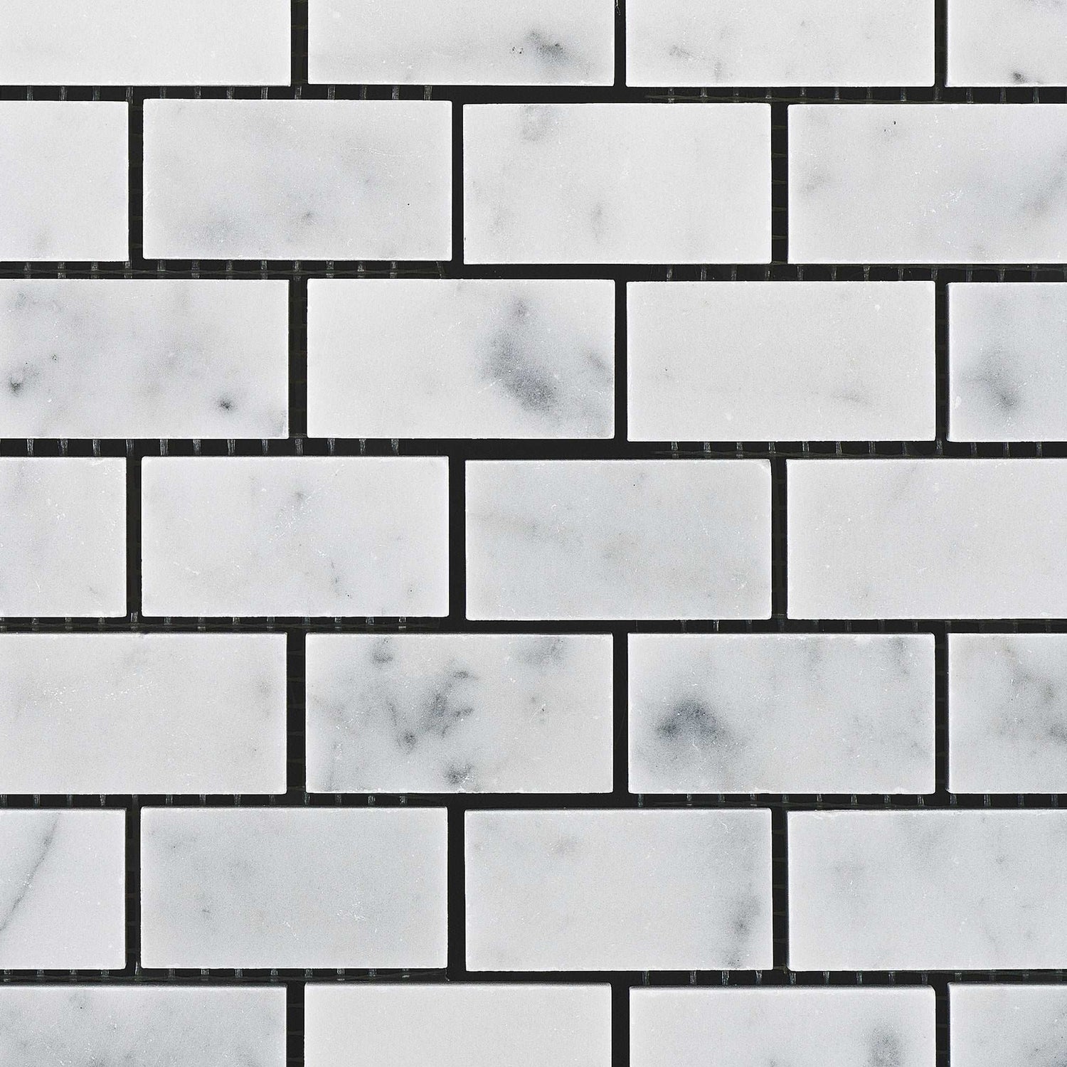 1 X 2 Carrara White Marble Polished Brick Mosaic Tile