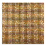 5/8 X 5/8 Gold / Yellow Travertine Tumbled Mosaic Tile