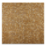 5/8 X 5/8 Gold / Yellow Travertine Tumbled Mosaic Tile