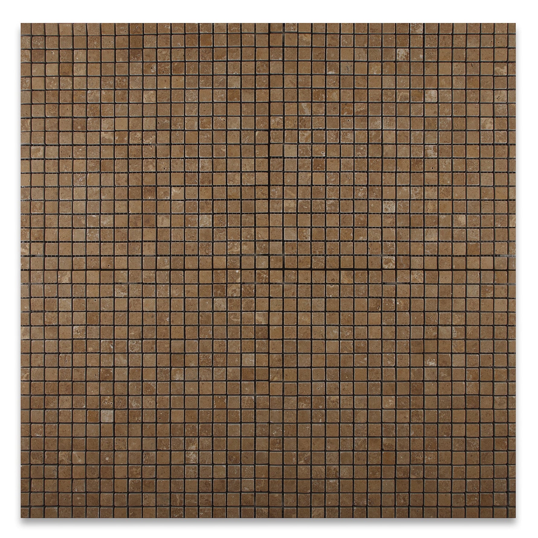 5/8 X 5/8 Noce Travertine Tumbled Mosaic Tile