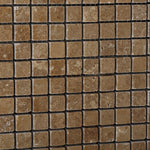 5/8 X 5/8 Noce Travertine Tumbled Mosaic Tile