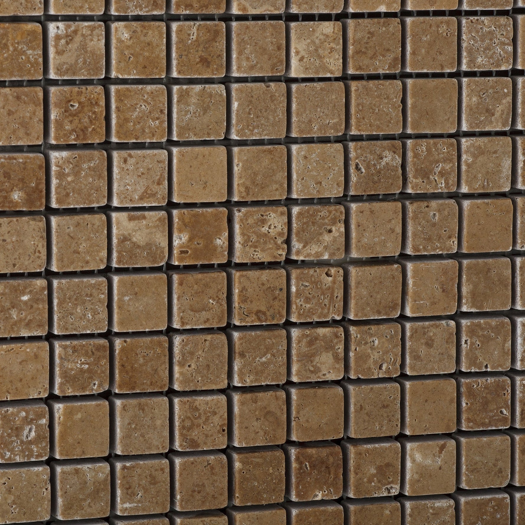 5/8 X 5/8 Noce Travertine Tumbled Mosaic Tile